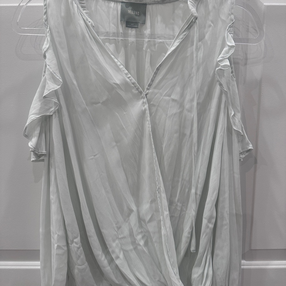 Maeve White Ruffled Blouse